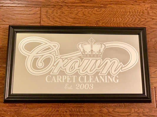 Custom Business Card Logo Mirror|Large Mirror|Personalized Business Mirror|Custom Engraved Mirror|Black mirror|12x24