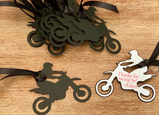 Handmade Dirt Bike Birthday Party Favor Tags|Four Wheeler Favor Goodie Goody Bag Tags, Boy Birthday|Motocross Birthday|Mini Bike Birthday