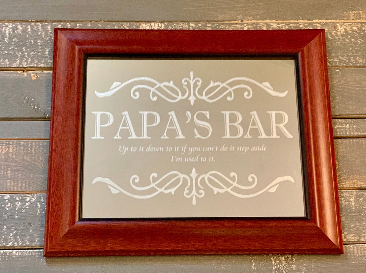 Personalized Home Bar Mirror|Custom Mirror|Large Mirror|Personalized Bar|Custom Engraved Mirror|Bar Mirror 11x14