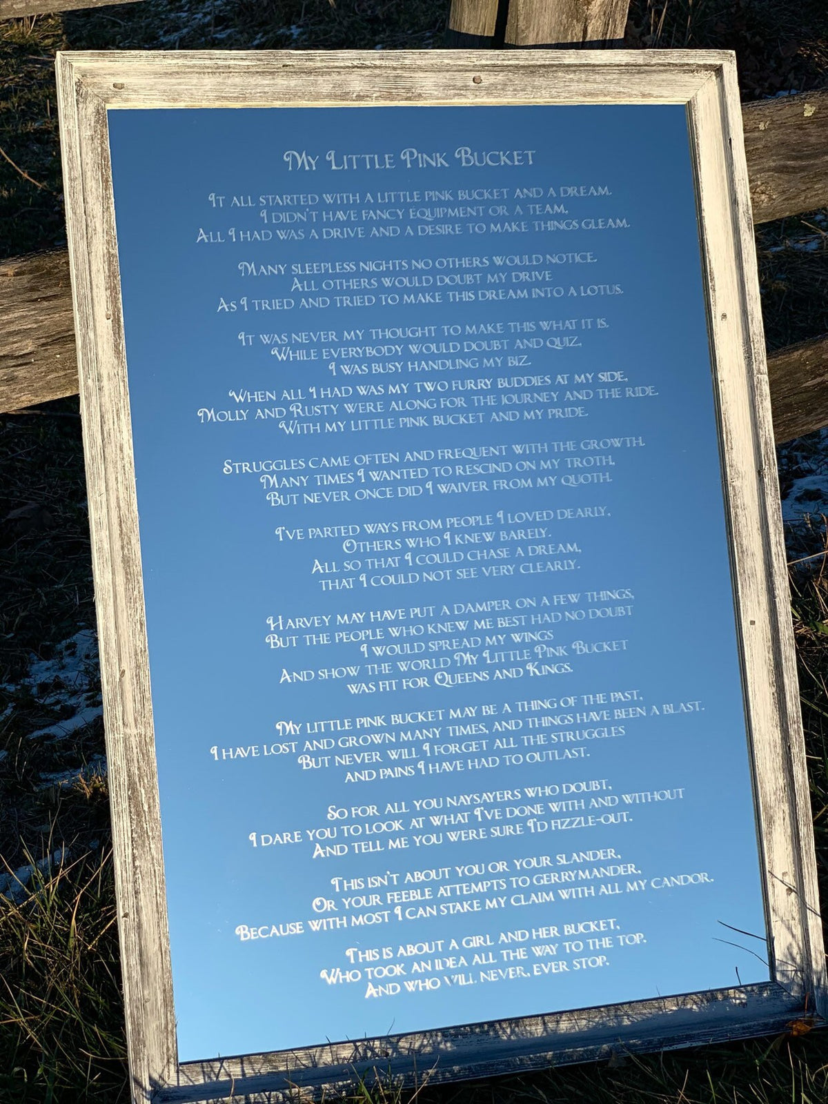 Custom Poem or Song Lyric Wall Art Mirror|Large Poem Wall Art|Custom Mirror|Farmhouse Mirror|Farm House Mirror|24x36 Barnwood