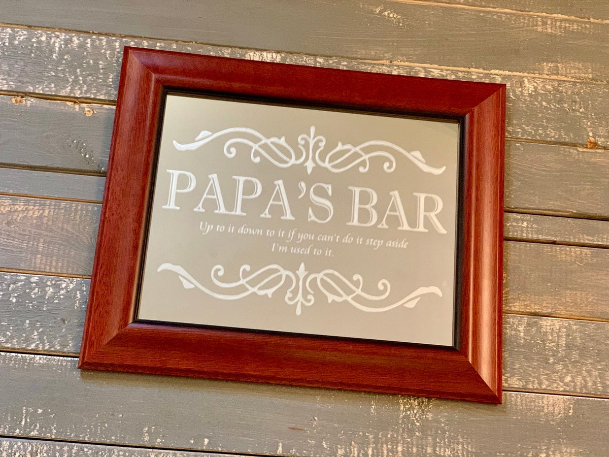 Personalized Home Bar Mirror|Custom Mirror|Large Mirror|Personalized Bar|Custom Engraved Mirror|Bar Mirror 11x14