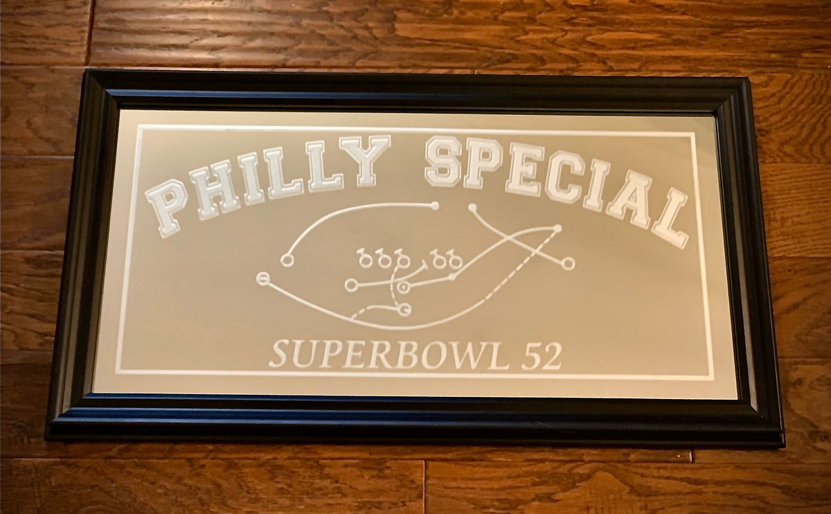 Custom Football Bar Mirror|Large Mirror|Personalized Bar Mirror|Football Play|Black mirror|12x24|Super Bowl
