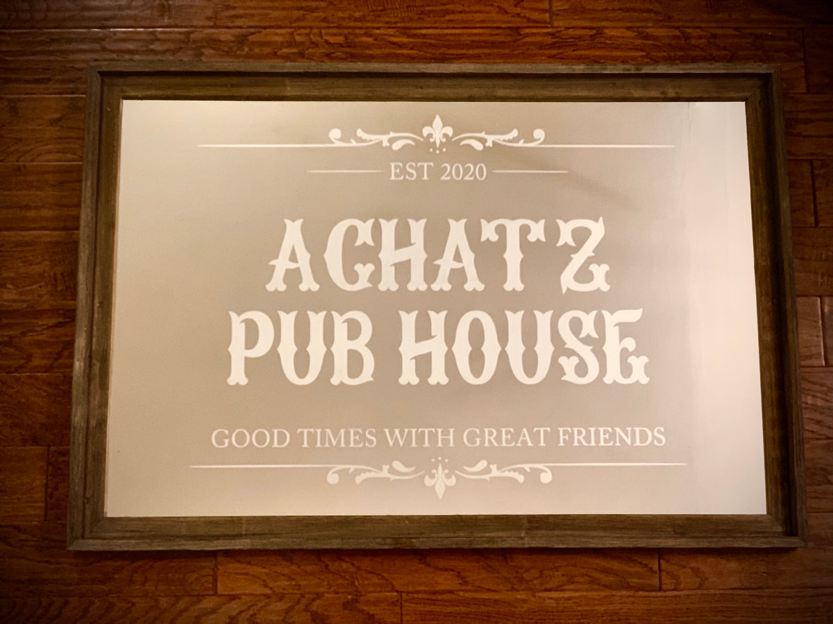 Custom Name Barnwood Mirror|Large Mirror|Personalized Bar Mirror|Farmhouse Decor|Custom Engraved Mirror|Etched Mirror|24x36