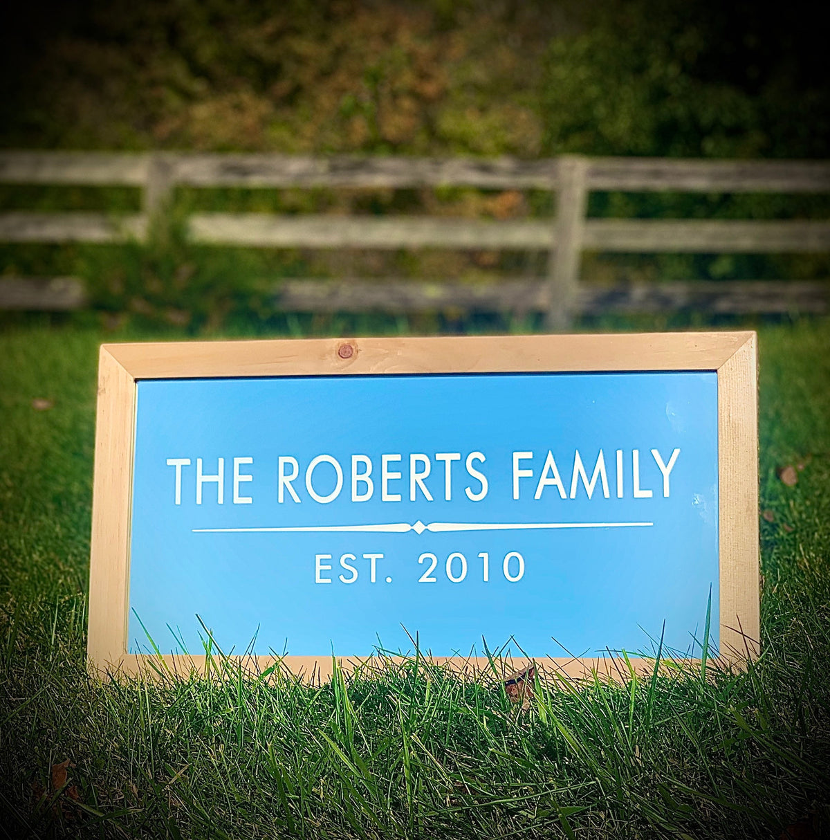 Custom Family Name Sign|Large Mirror|Personalized Bar Mirror|Custom Engraved Mirror|Natural Wood Frame|12x24