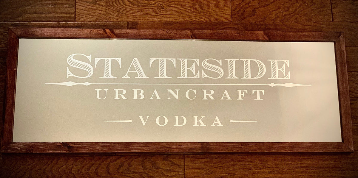 Custom Large Logo Mirror|Large Wall Mirror|Personalized Bar Mirror|Custom Engraved Mirror|Etched Bedroom Mirror|Vodka Lover Gift|16x48