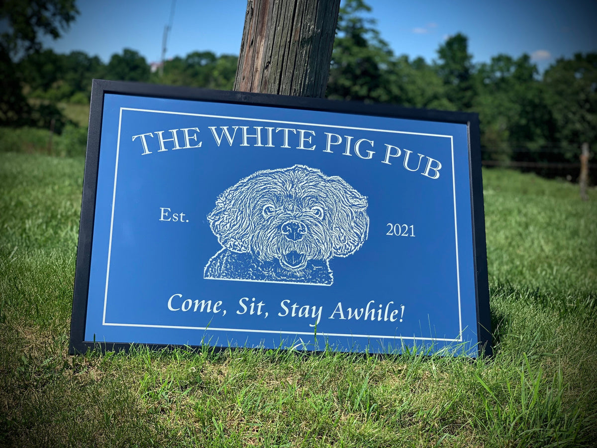 Custom Dog Photo Mirror|Large Mirror|Personalized Bar Mirror|Farmhouse Decor|Custom Engraved Mirror|Etched Mirror|24x36
