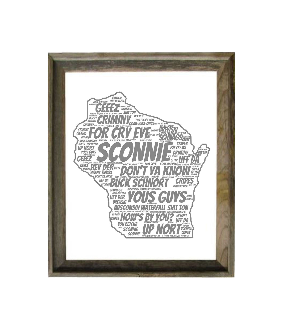 Custom Wisconsin Phrases Mirror|Large Mirror|Personalized Barnwood Mirror|Custom Engraved Mirror|Personalized Bar Mirro|Wisconsin Sign|16x20
