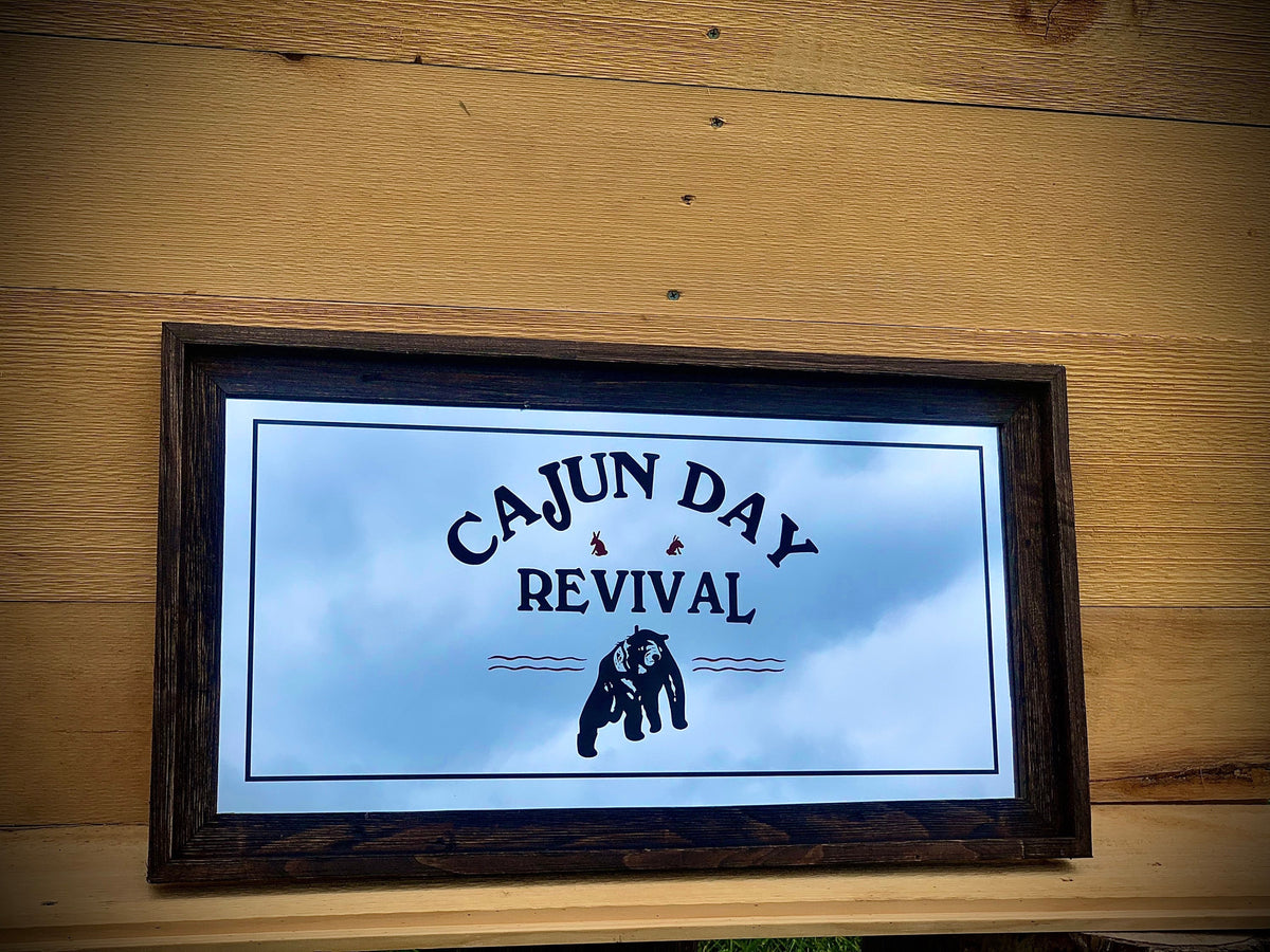 Custom Country Barnwood Mirror|Black Bear Sign|Large Mirror|Personalized Mirror|Custom Engraved Mirror|Mountain Lover Gift|12x24 Sign