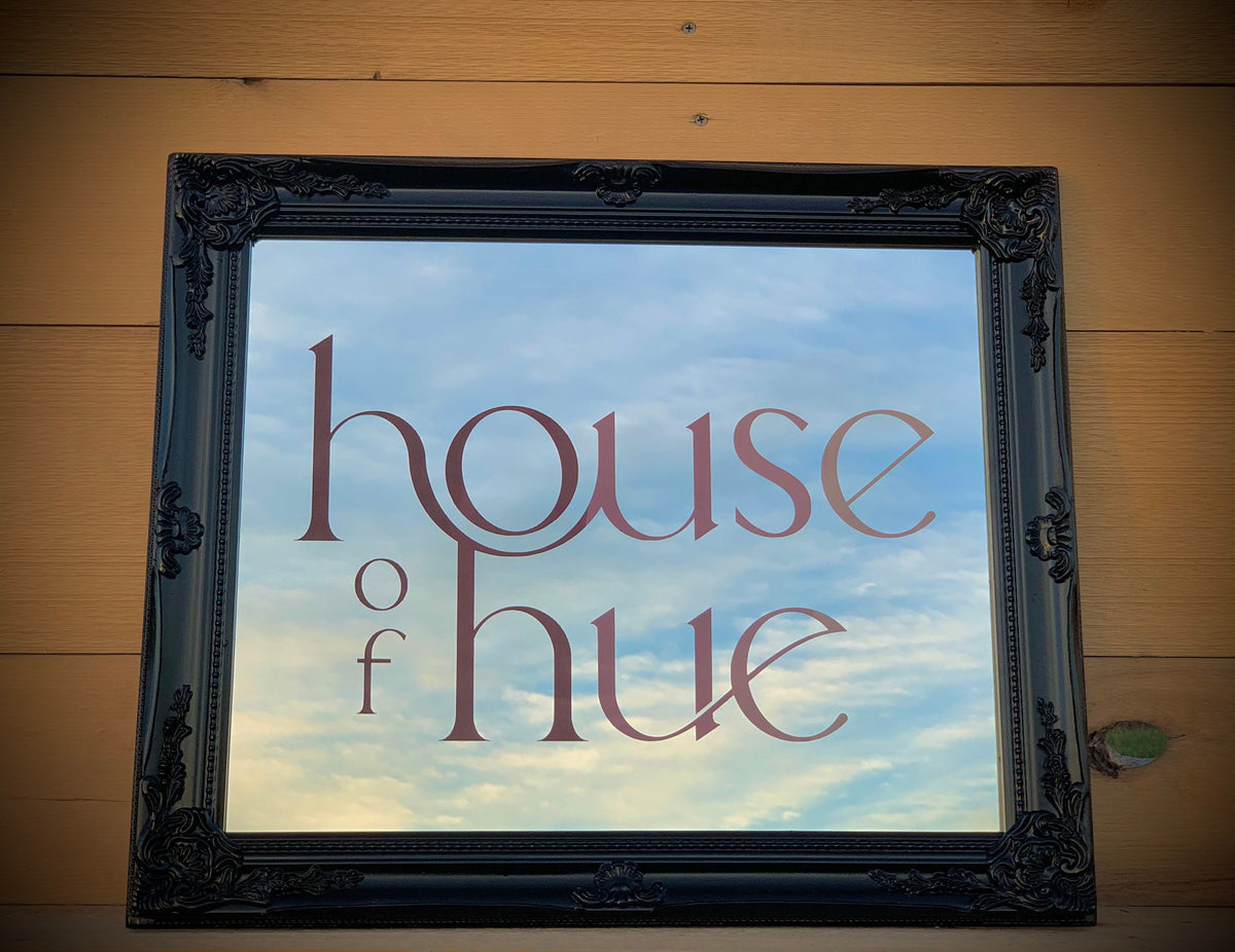 Custom Hair Salon Mirror|Large Black Mirror|Ornate Wall Mirror|Custom Engraved Mirror|Etched Mirror|Salon Spa Sign|16x20 Black Frame Mirror