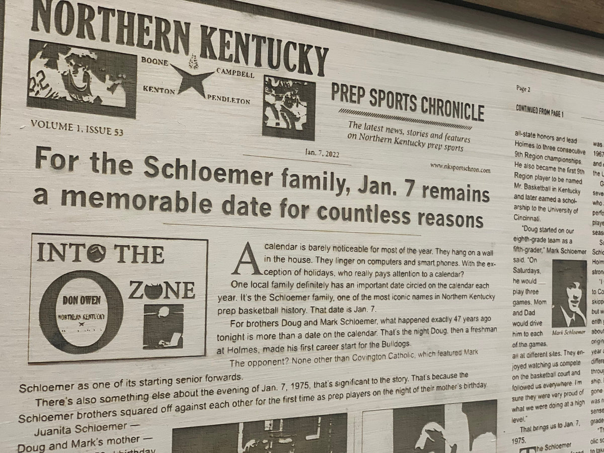 Hanging Laser Engraved Newspaper Article|Engraved Newsprint|Wood Wall Decor|Keepsake Print|Farmhouse Sign