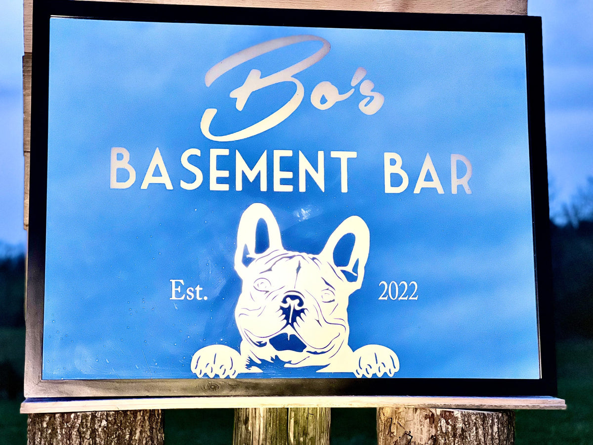 Custom 3x4’ Framed Wall Mirror|Large Mirror|Personalized Dog Mirror|Custom Engraved Mirror|Etched Mirror|Custom Boston Terrier Mirror|36x48”