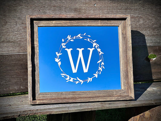 Personalized Monogram Mirror|Custom Mirror|Barn Wood Barnwood|Large Mirror|Custom Engraved Mirror|Farmhouse Mirror|Farmhouse Sign|11x14