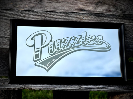 Custom Business Logo Mirror|Large Mirror|Personalized Restaurant Mirror|Custom Engraved Mirror|Black mirror|12x24
