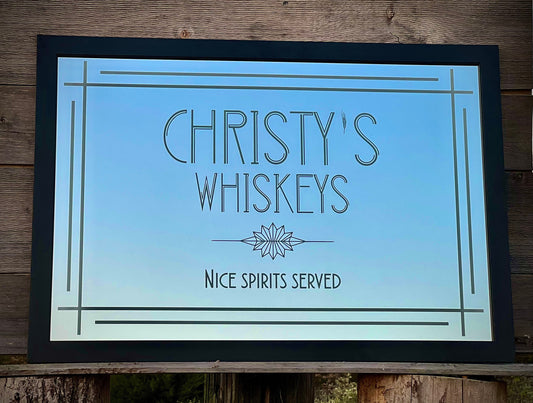Custom Engraved Geometric Mirror|Large Modern Mirror|Personalized Bar Mirror|Modern Farmhouse|Custom Engraved Mirror|Etched Mirror|24x36