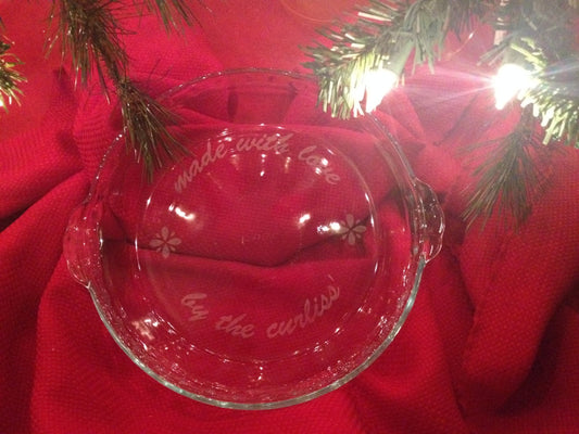 Personalized Glass Pie Dish