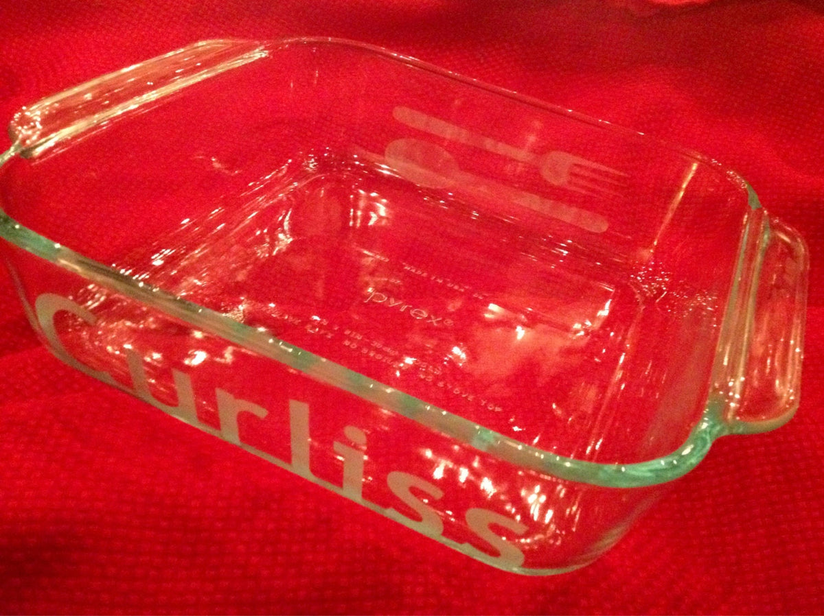 Custom Personalized Monogrammed Wedding Anniversary Pyrex Casserole Dish 9x13