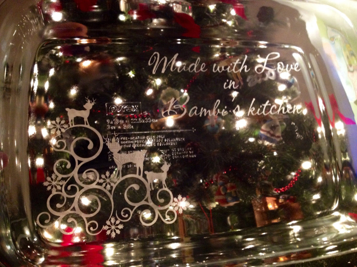 Custom Personalized Monogrammed Wedding Anniversary Pyrex Casserole Dish 9x13