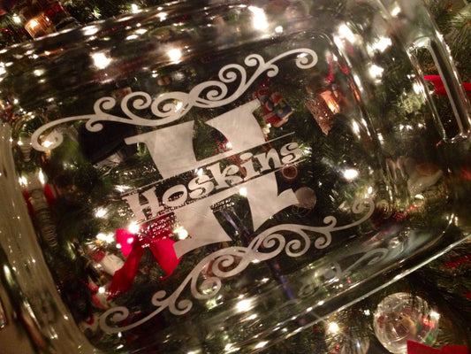 Custom Personalized Monogrammed Wedding Anniversary Pyrex Casserole Dish 9x13