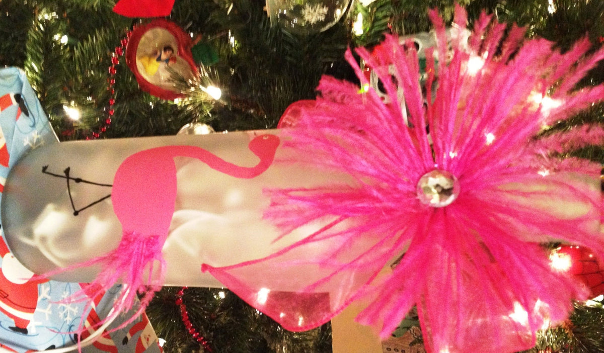 Hand Painted Pink Flamingo Wine Bottle Light