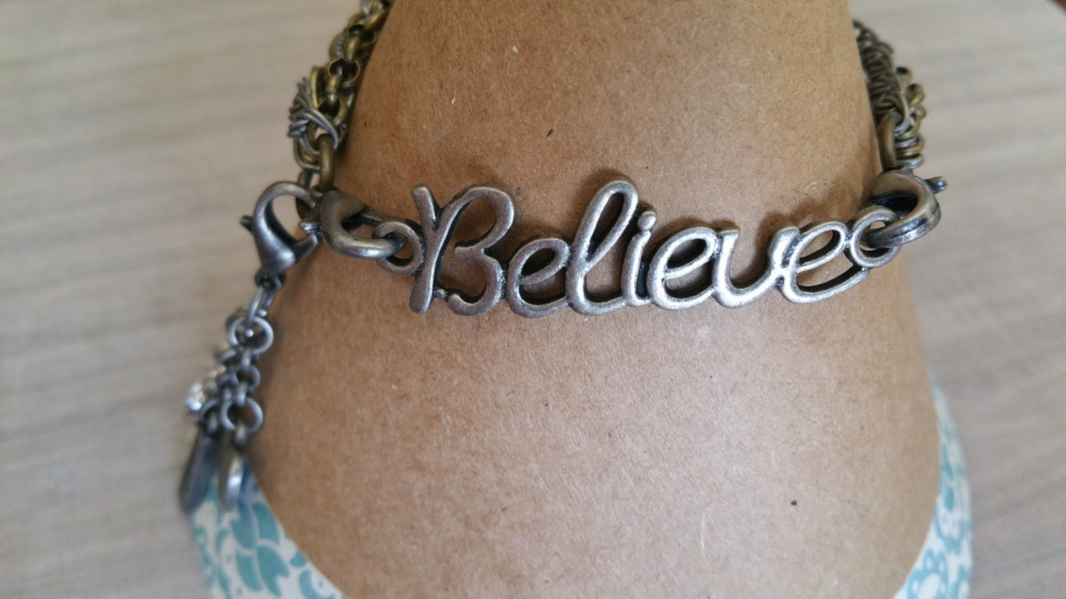 Gunmetal Multi-chain "Faith" Bracelet
