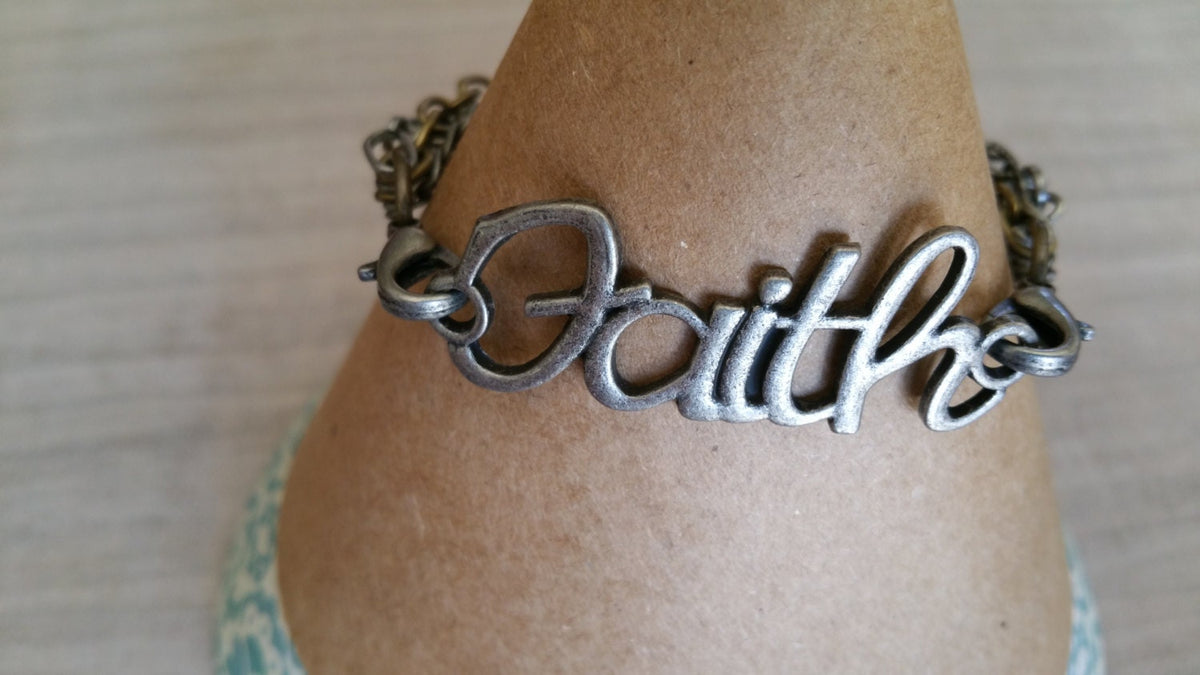 Gunmetal Multi-chain "Faith" Bracelet