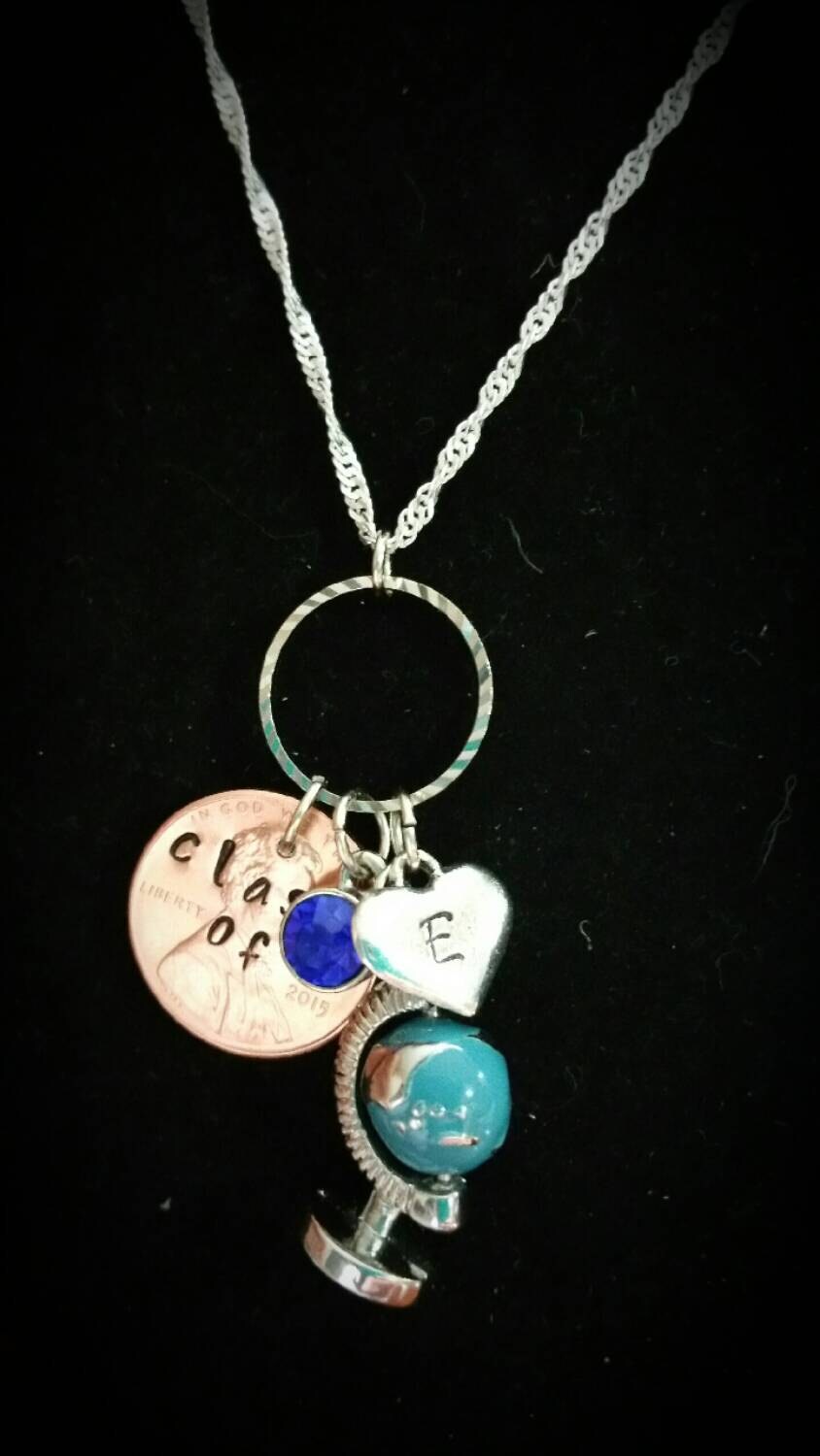 Custom Graduation Travel Globe 'O The Places You'll Go' Necklace