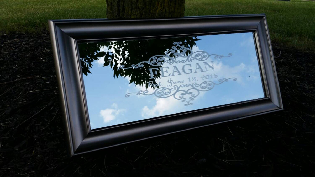 Custom Personalized Arrow Tavern Mirror, Large Mirror, Personalized Bar Mirror, Custom Engraved Mirror, Black mirror, 12x24