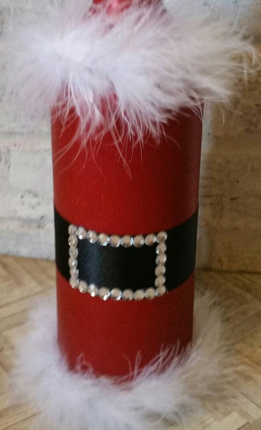 Santa wine bottle