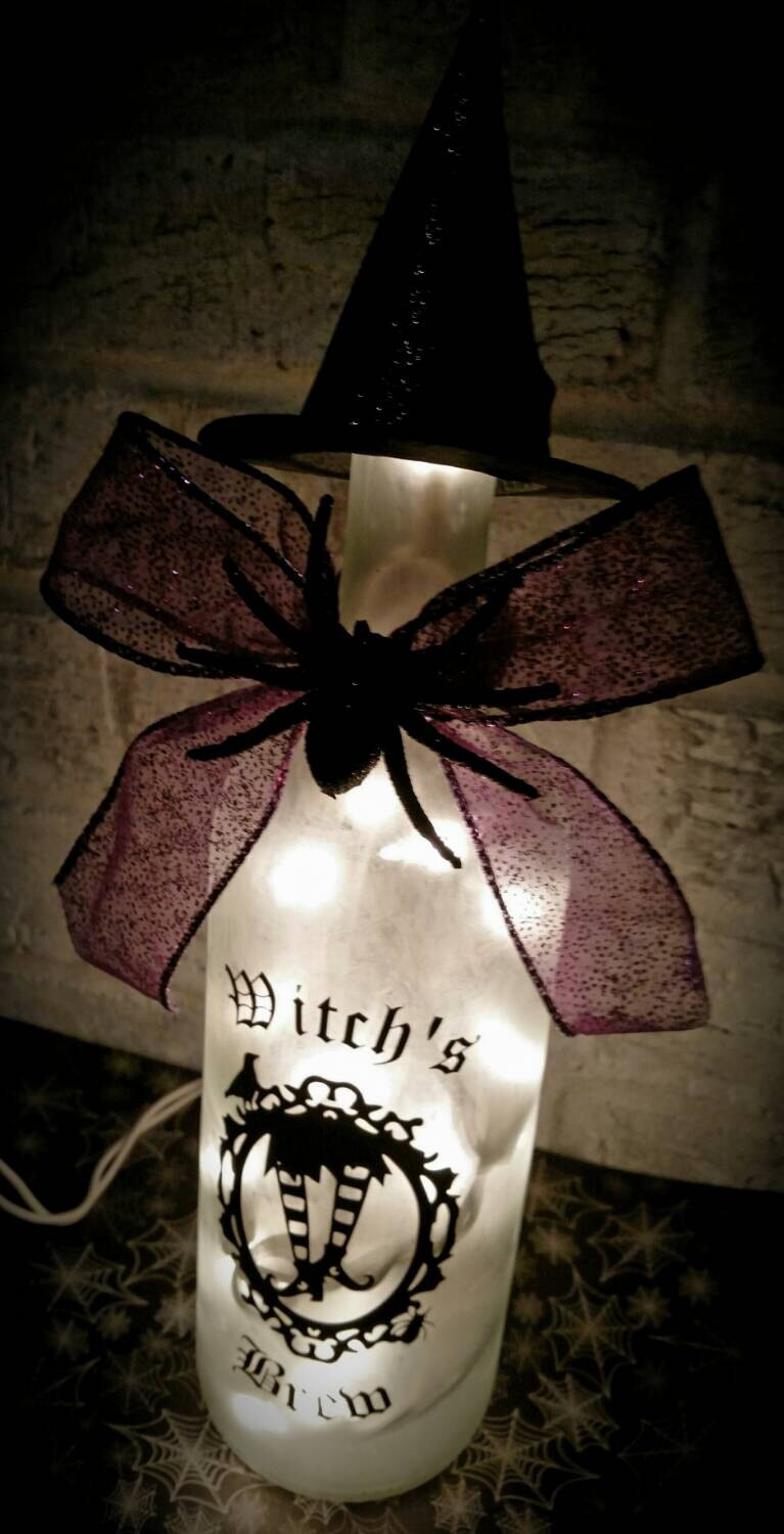 Witch's Brew Wine Bottle Lamp