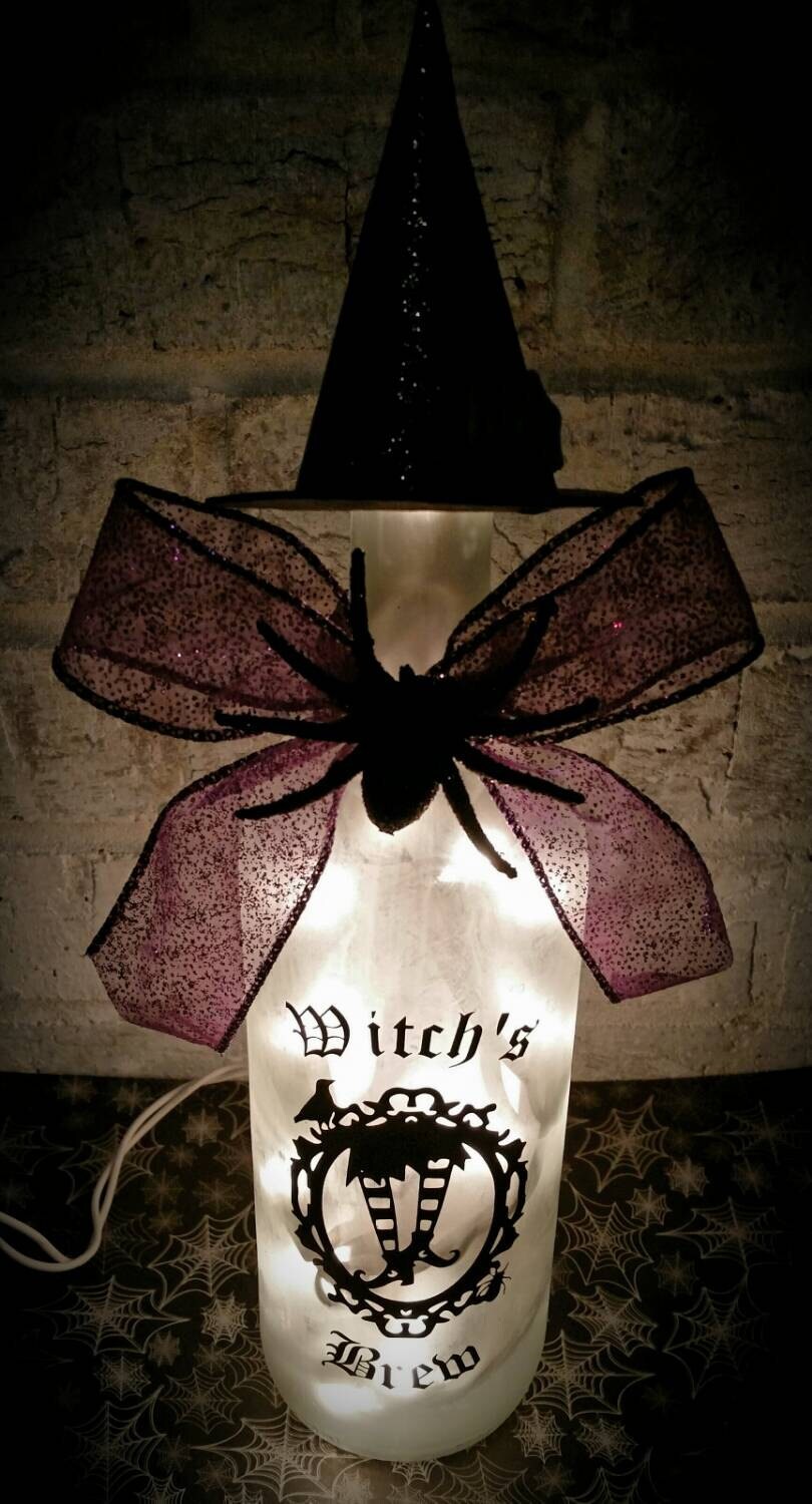 Witch's Brew Wine Bottle Lamp