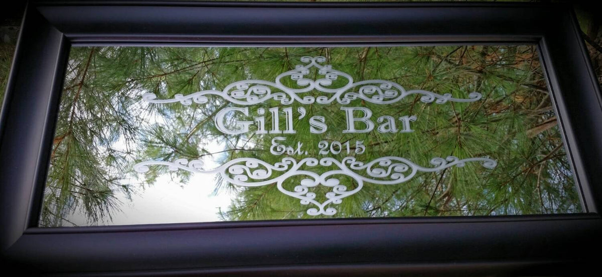 Personalized Mirror, Custom Mirror, Barn Wood Barnwood, Large Mirror, Personalized Bar, Custom Engraved Mirror, Bar Mirror 11x14