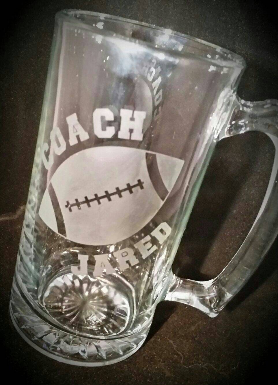 Custom Etched Glass Mug