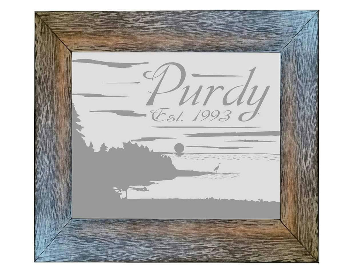 Custom Personalized Barnwood Mirror, Large Mirror, Personalized Bar Mirror, Custom Engraved Mirror, barn wood mirror, 12x24